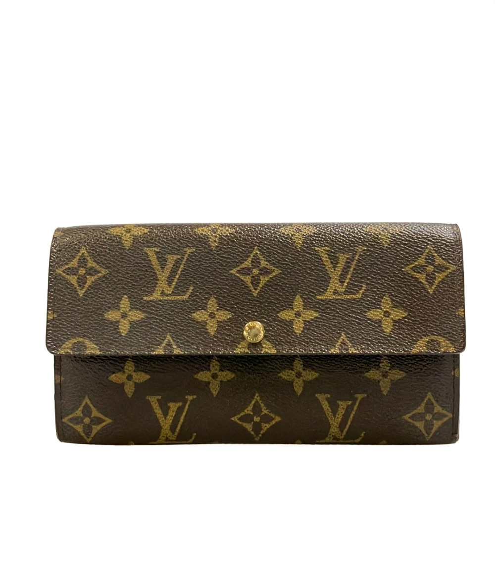 Louis Vuitton Portefeuille Sarah Monogram Long Wallet Canvas Leather Brown